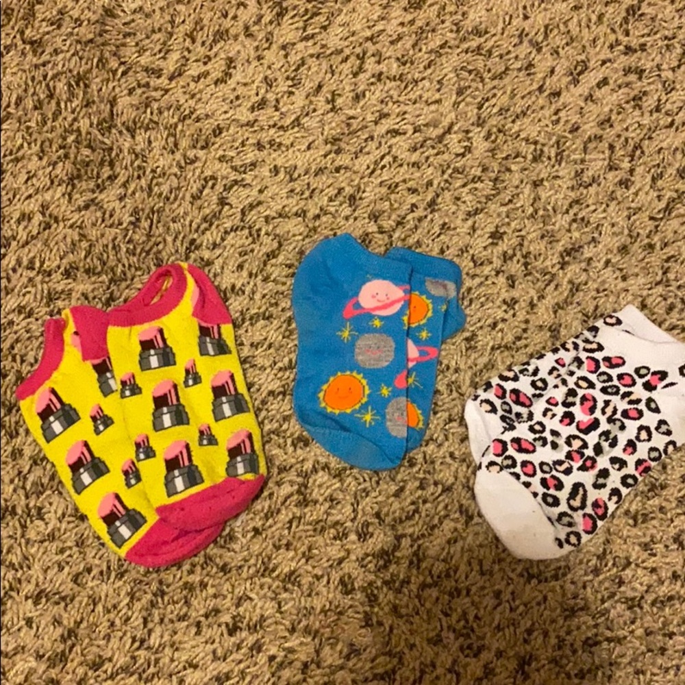 Three pairs of fun design socks